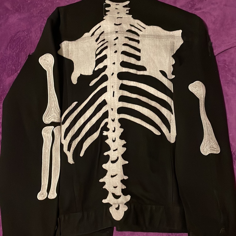 Never worn Skeleton embroidered Jeans jacket